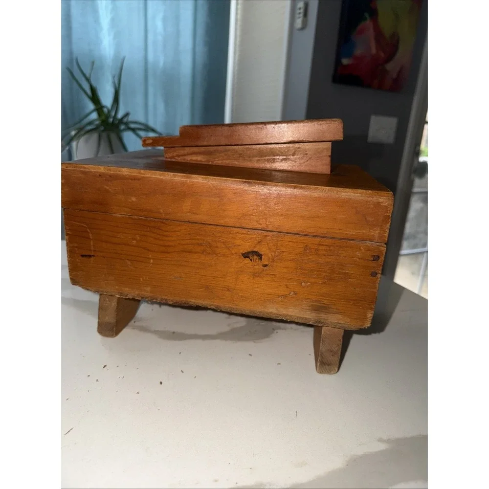 Vintage Shoes Shine Box Kit with Accessories Wood